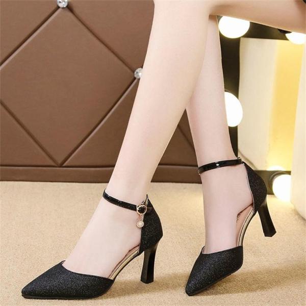 レディース パンプスハイヒール パーティーシューズ プリンセス アンクルストラップ 発表会 演奏会 ...