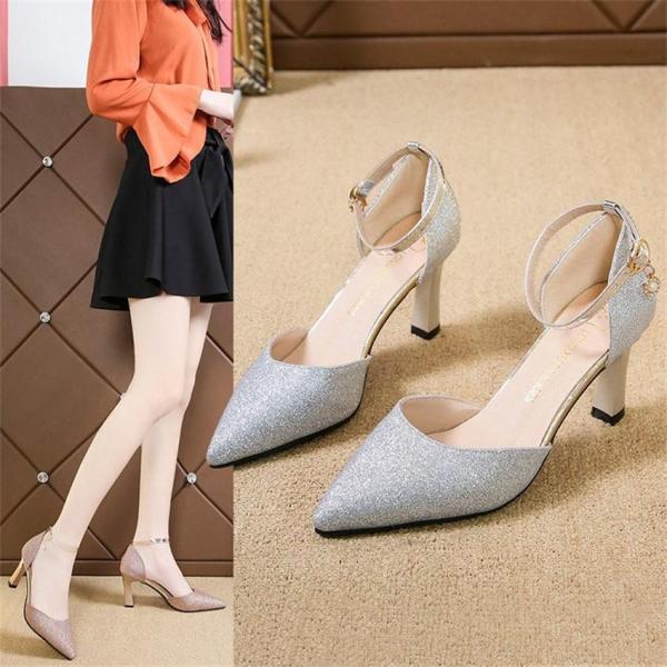 レディース パンプスハイヒール パーティーシューズ プリンセス アンクルストラップ 発表会 演奏会 ...