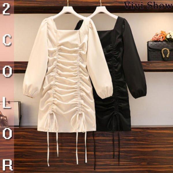 レディース ボディコンワンピース ボディコン ワンピ マイクロミニ タイト キャバドレス 長袖 ミニ...