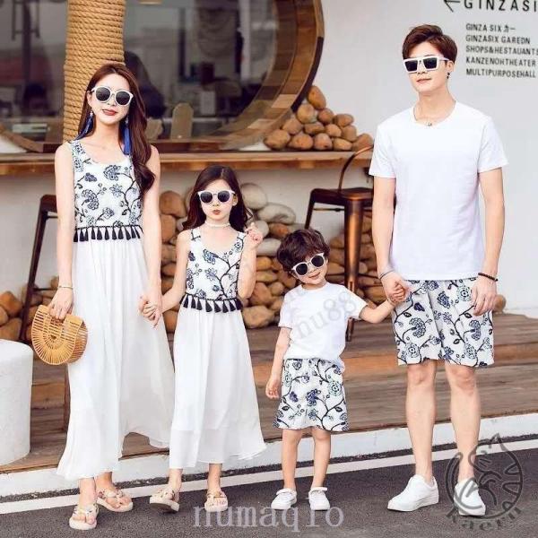 アロハシャツ メンズ キッズ コーデ 親子お揃い 花柄リゾートワンピース 海 ペアルック 母の日 リ...