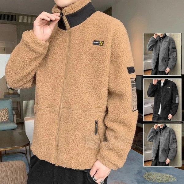 ボアジャケットメンズファッションブルゾンフリースジャケットアウター秋冬おしゃれ防寒コートゆったりアウ...