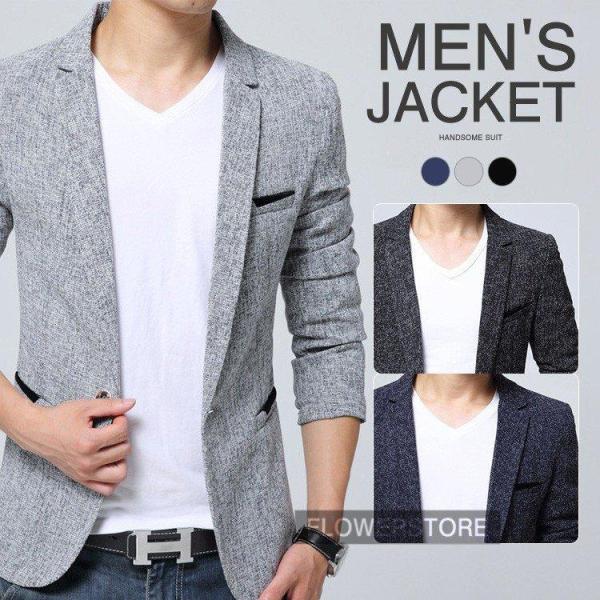 テーラードジャケット秋メンズ秋冬カットソージャケットメンズビジネスカラージャケットフォーマルオフィス...