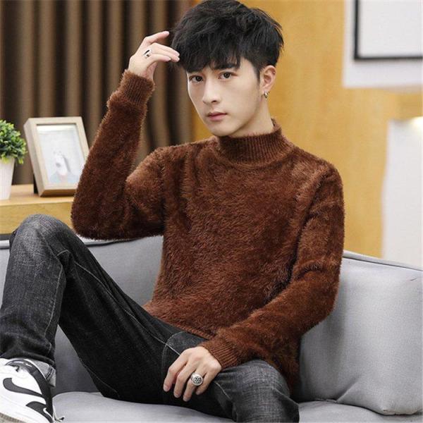 ニットメンズセータートレーナーファーシャギーボアフリースレディースワイドシルエットビッグ無地秋冬暖か...