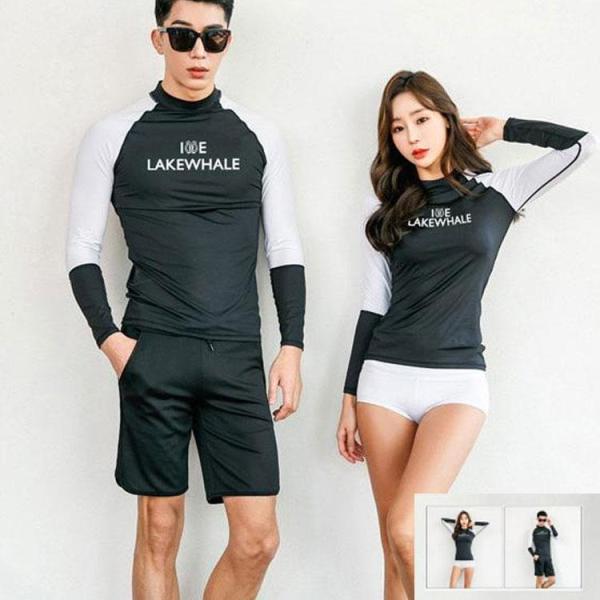 2点セット ウェットスーツ メンズ レディース カップル水着 スプリング 日焼け止め マリンスポーツ...