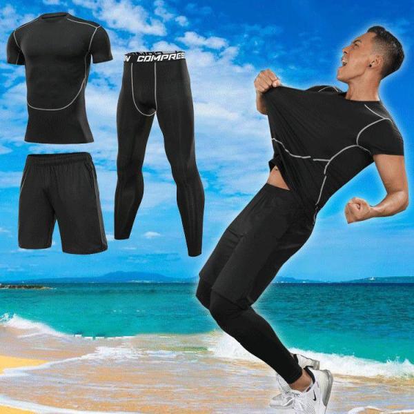 2 3点セット ウェットスーツ メンズ 水着 男性 スプリング 日焼け止め マリンスポーツ フィット...