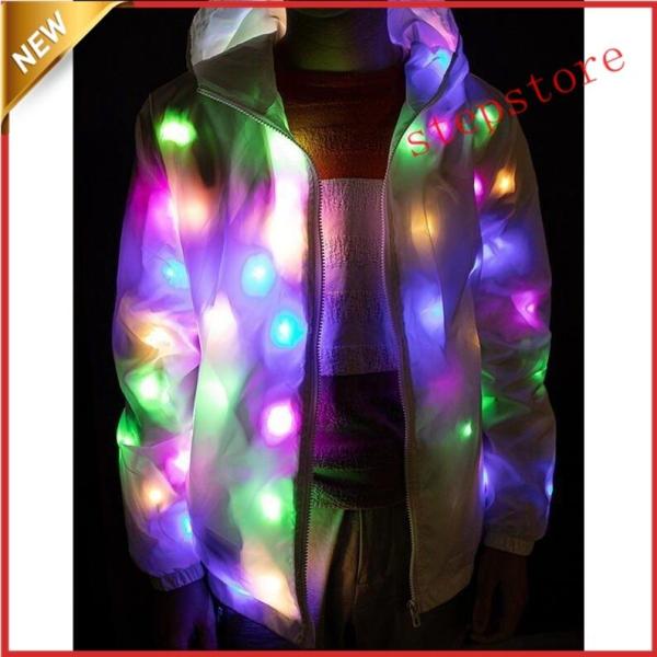仮面 光る服LED光るパーカー 光る衣装 雰囲気を盛り上げるコスプレパーカー ジャケット 目立つ D...