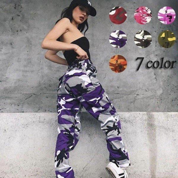 ミリタリー パンツ 迷彩柄 ユニセックスメンズ レディース 大きいサイズ パンツ 軍パン 7色 ヒッ...