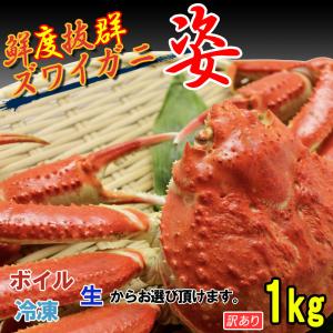 ズワイガニ 姿 松葉ガニ 訳あり ボイル 生 冷凍 選択可能 1.0kg前後 境港水揚げ 送料無料 ギフト 贈答用 蟹 焼きガニ カニすき