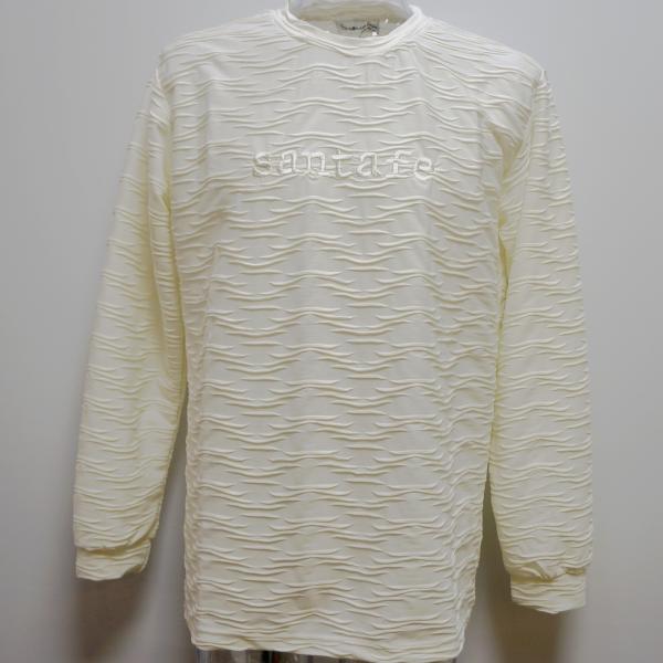 サンタフェ・24 春夏 SS 新作・タックウェーブ 長袖Tシャツ(54)(4L)24-81467-0...