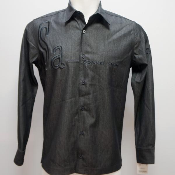 サンタフェ・25 秋冬 AW 新作・テンセル混 刺繍入り 長袖シャツ(L)(LL)(3L)(4L)2...