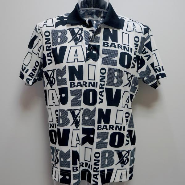 バーニヴァーノ・ポリエステル総柄 半袖ポロシャツ(M)(L)24 春夏 SS 新作 BSS-NPL5...