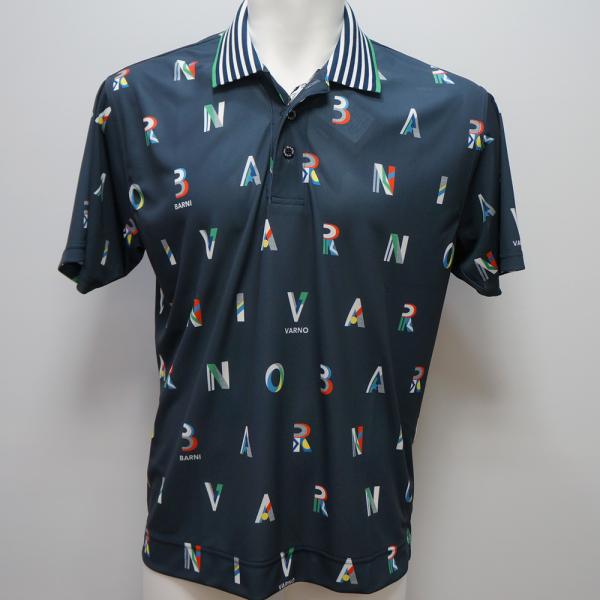 バーニヴァーノ・ポリエステル総柄 半袖ポロシャツ(LL)25 春夏 SS 新作 BSS-OPL525...