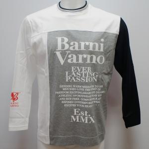 バーニヴァーノ・ギザンティシルケット天竺 サガラ刺繍 長袖Tシャツ(3L