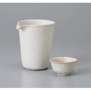 酒器セット 粉引ガラスマットシェイプ冷酒器 徳利＆グイ呑（2個）セット