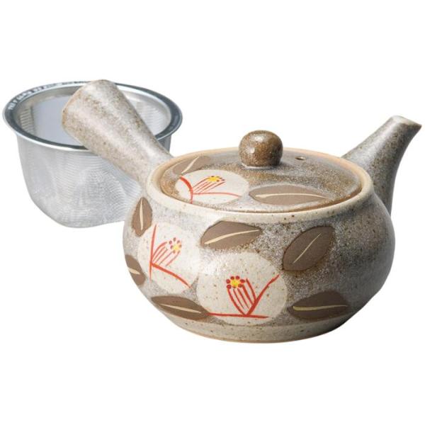 急須 ポット 金つばき １．８合 急須 カゴアミ付き 茶器 日本製 陶器 おしゃれ かわいい 食洗機...