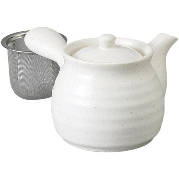 急須 ポット 白釉（アミ付）茶器 日本製 陶器 おしゃれ かわいい 食洗機対応 カフェ