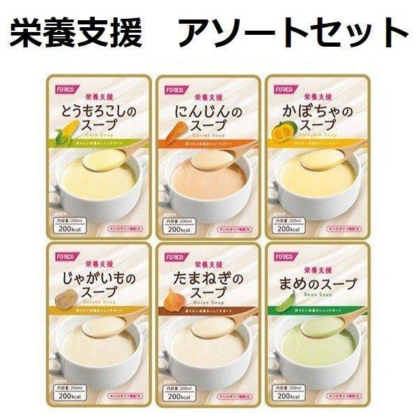 スープ 介護食 栄養支援 6種類×各4個セット ホリカフーズ