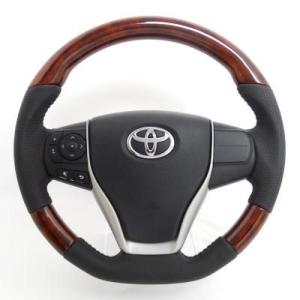 ヴォクシー トヨタ ヴォクシー「純正用品」ウッド調ステアリング(黒木