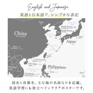 049 046 世界地図 A1 グレー ブラッ...の詳細画像3