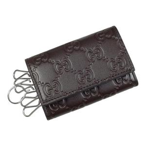 グッチ GUCCI キーケース GGレザー グッチシマ ダー...