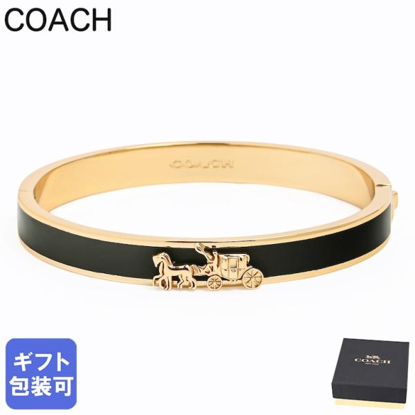 コーチ COACH バングル ブレスレット ホース＆キャリッジ レディース ブラック ゴールド 33...