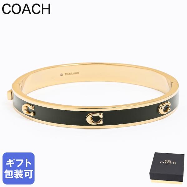 コーチ COACH バングル ブレスレット シグネチャー Cロゴ レディース ブラック ゴールド 4...