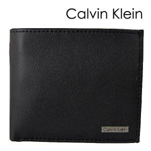 カルバンクライン 財布 二つ折り Calvin Klein CK メンズ マイナーチェンジモデル 牛革 ブラック 79160