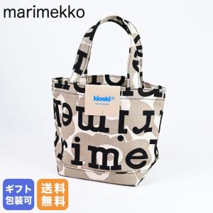 マリメッコ トートバッグ レディース Pieni Ahkera Unikko Logo  ベージュ×ブラック 091685 889｜alevelshop