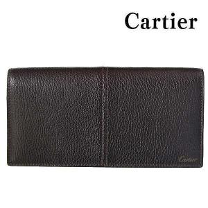 カルティエ Cartier 財布 長財布 メンズ サドルステッチ エボニー L3001160