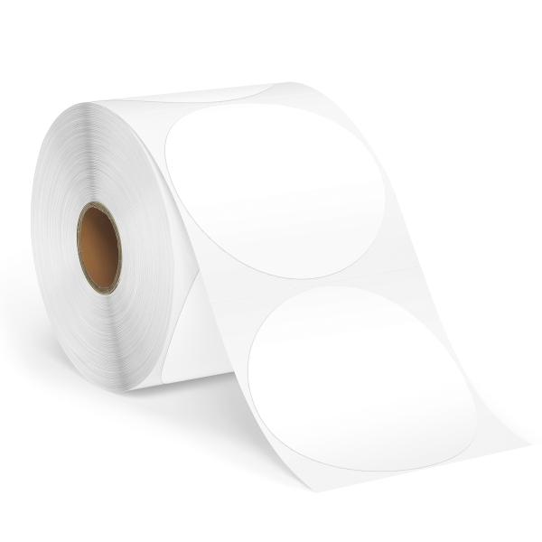 MUNBYN 50mm 丸シール 円形シール ラベルシール サーマルラベル ホワイト ギフトシール ...