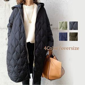 キルティングコート 中綿コート レディース ロング丈 中綿ジャケット 冬アウター ゆったり 暖かい 大きいサイズ 30代40代 50代60代