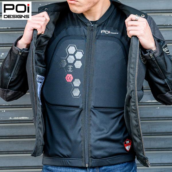 バイク プロテクター ガードインナーベスト メンズ レディース 兼用 ブラック CE BPJ-02P...