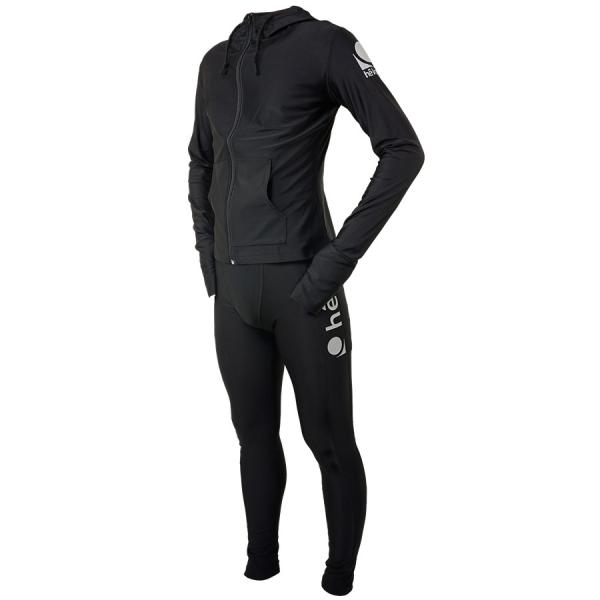 ラッシュガード 上下セット 男女兼用 水陸両用 ブラック 水着 海 体型カバー UVカット 日焼け防...