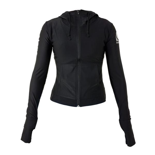 ラッシュガード 男女兼用 水着 水陸両用 UVパーカー ブラック 黒 海 体型カバー UPF50+ ...