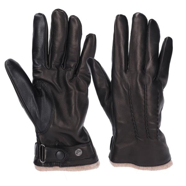 Attivo アッティーヴォ メンズ  ブラック Lサイズ  レザーグローブ 羊革 裏地カシミヤ ス...