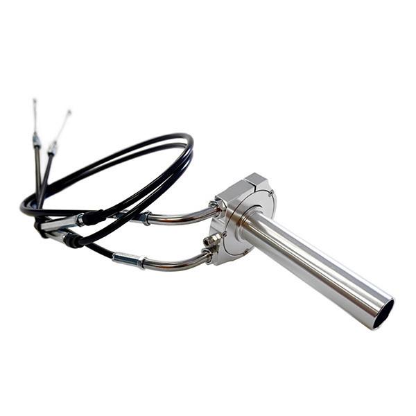 100mmロングカワサキ W650 アップハン  ハイスロキットセット  本体+ブラック アクセル ...