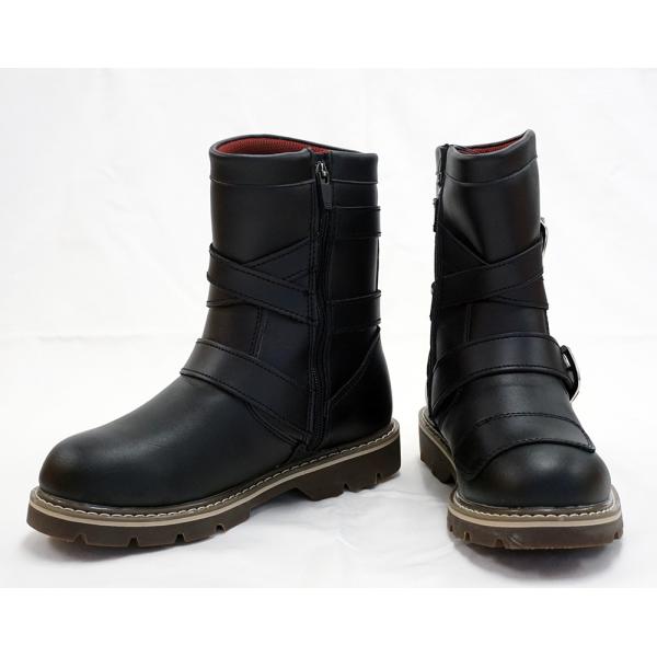 ROB-201  ブラック 25.0cm RossoStyle レディース 防水 ライディングブーツ...