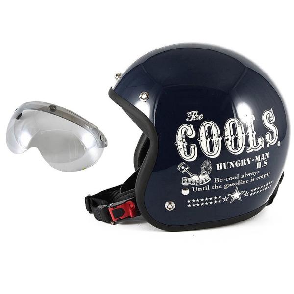 72JAM ジェットヘルメット&amp;シールドセット COOLS HUNGRY MAN - ネイビー  フ...