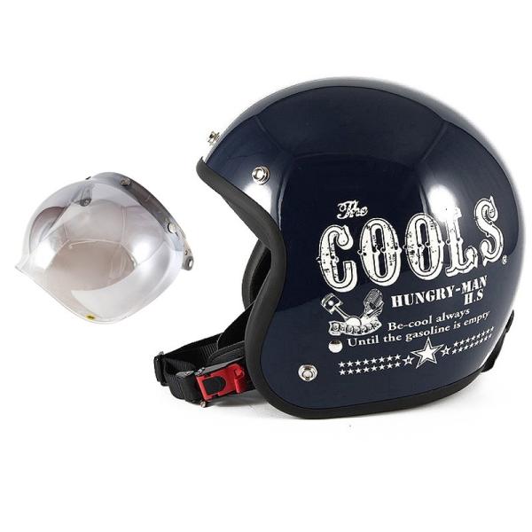 72JAM ジェットヘルメット&amp;シールドセット COOLS HUNGRY MAN - ネイビー  フ...