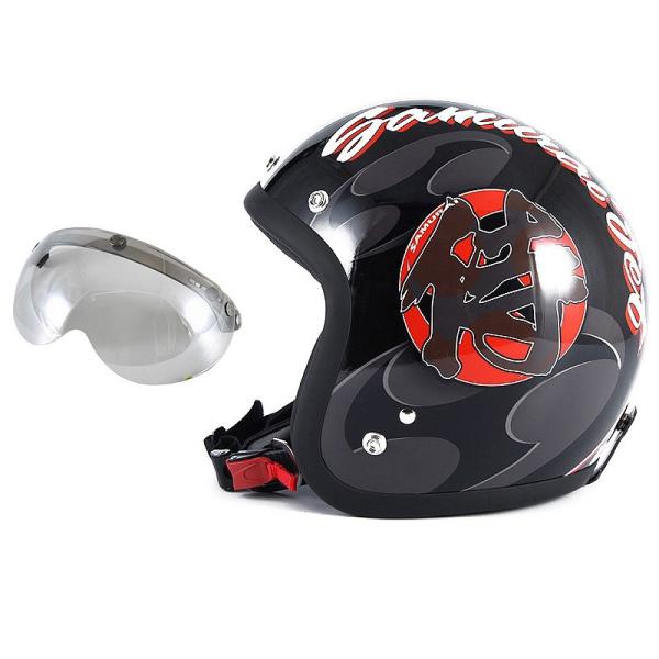 72JAM ジェットヘルメット&amp;シールドセット SAMURAI - ブラック  フリーサイズ:57-...