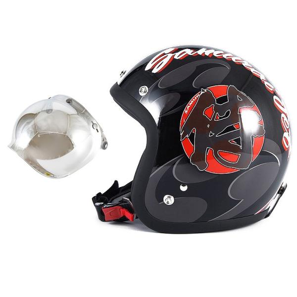 72JAM ジェットヘルメット&amp;シールドセット SAMURAI - ブラック  フリーサイズ:57-...