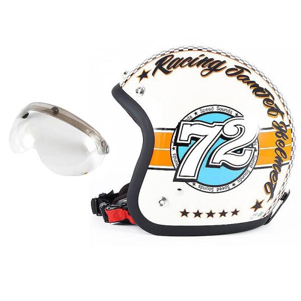 72JAM ジェットヘルメット&amp;シールドセット SPEED SOUND - アイボリー  フリーサイ...