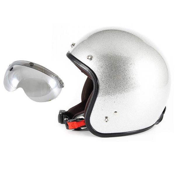 72JAM 女性用 ジェットヘルメット&amp;シールドセット JP MONO HELMET - シルバーフ...