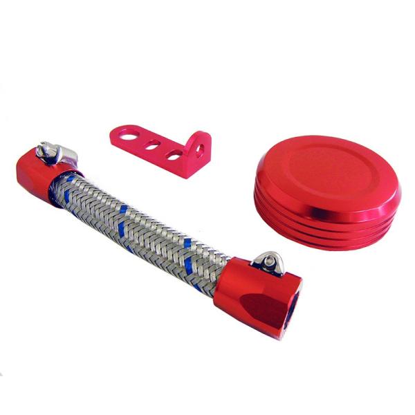 NISSIN ニッシン  別体マスターシリンダー用 カスタムパーツ 3点セット レッド  メッシュホ...