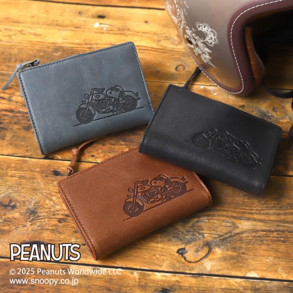 二つ折り財布 コンパクト レディース メンズ スヌーピー Joe Cool 小銭入れ 本革 カードケ...