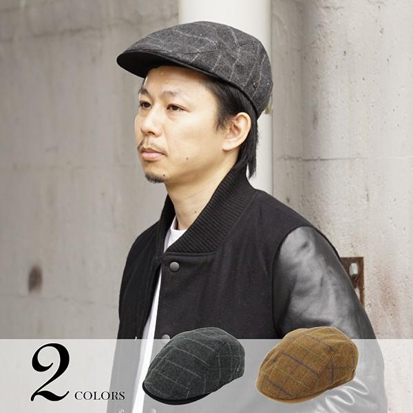 帽子 紫外線カット 熱中症対策グッズ  メンズ チェック柄 全2色 FREEサイズ 59cm 男性 ...