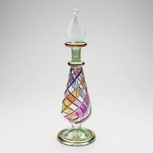 エジプト香水瓶　スパイラル　Mサイズ　淡い色合い