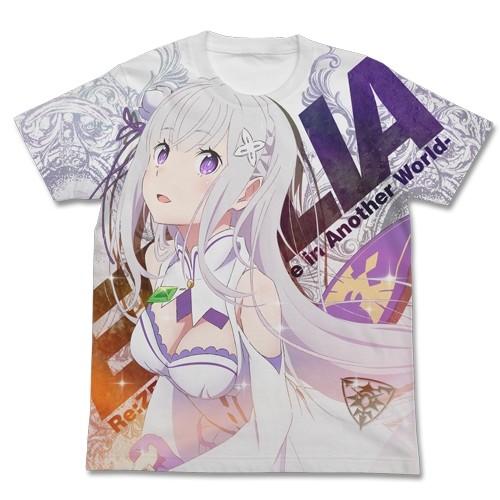 Re:ゼロから始める異世界生活 エミリア フルグラフィックTシャツ WHITE XLサイズ コスパ【...