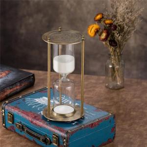 砂時計 タイマー時計 回転式 ガラスタイマー 高級感 おしやれ 白い砂 60分計 ギフト 贈り物