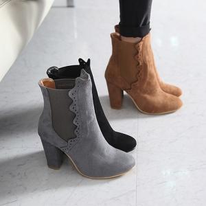 ブーティ ブーティー チャンキーヒール スエード調 サイドゴア ブーティ レディース ファッション レディース 靴 婦人靴 30代 40代